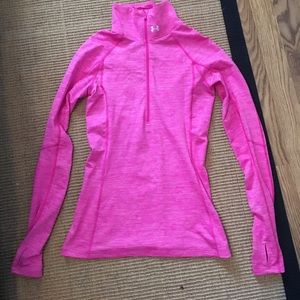 Hot pink under armour half zip